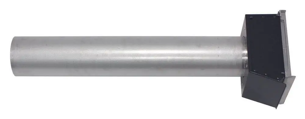 Luft-Abgasrohr mit Mauerkasten in metallischer Ausführung, geeignet für den Einsatz in Kombi-Geräten von Vaillant zur Abführung von Abgasen.
